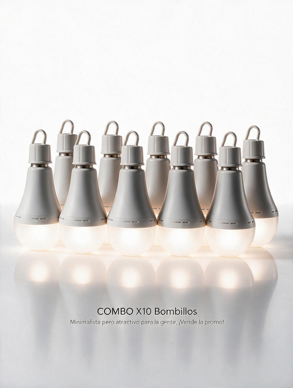 Paquete de 10 Bombillos LED Recargables